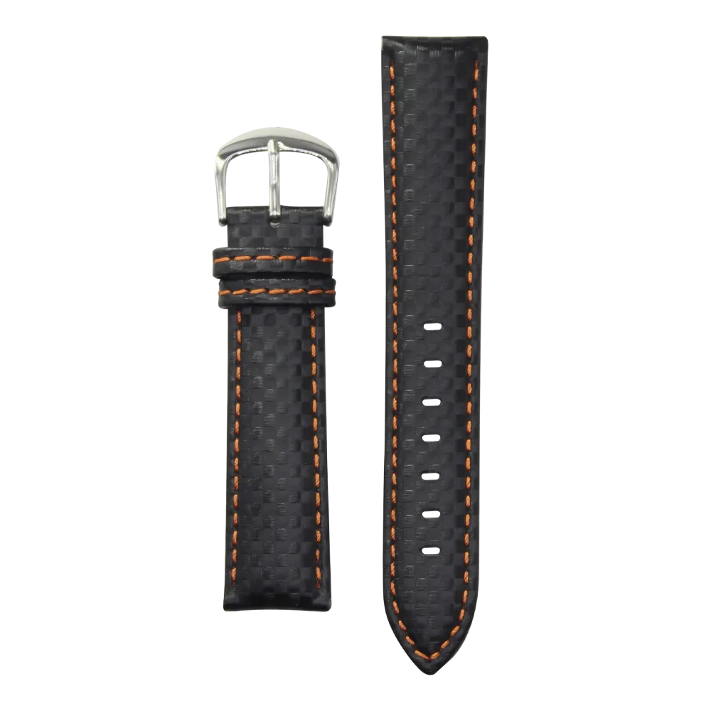 Pulseira Spoke Carbon - Preta/laranja